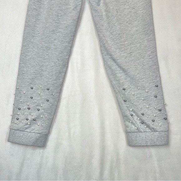 Vocal Heather Grey Joggers Sweatpants Pearl Ankle Cozy Dressy Stretchy Small - Picture 3 of 15